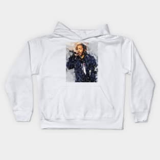 KENDRICK LAMAR WITH WATERCOLOR PAINTING Kids Hoodie